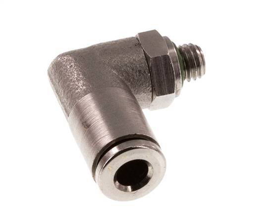 4mm x M 5 90 graden L-verbinding Messing Insteekfitting Buitendraad Draaibaar FKM [2 Stuks]