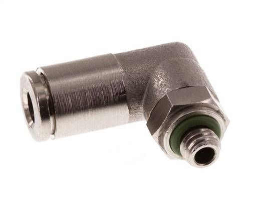 4mm x M 5 90 graden L-verbinding Messing Insteekfitting Buitendraad Draaibaar FKM [2 Stuks]