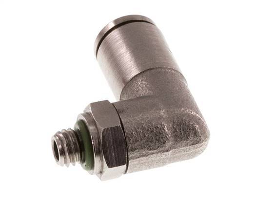 4mm x M 5 90 graden L-verbinding Messing Insteekfitting Buitendraad Draaibaar FKM [2 Stuks]