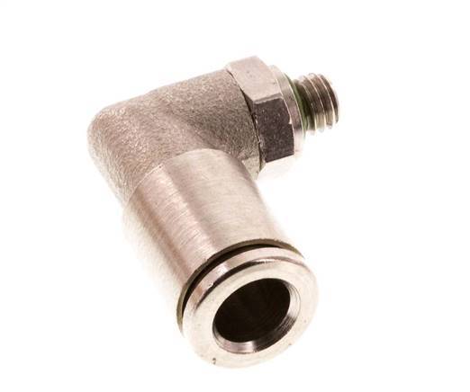 6mm x M 5 90 graden L-verbinding Messing Insteekfitting Buitendraad Draaibaar FKM [2 Stuks]