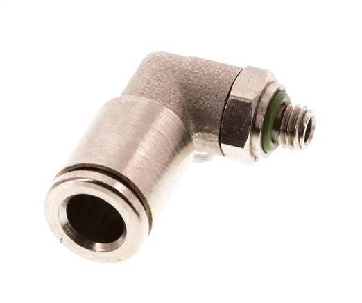 6mm x M 5 90 graden L-verbinding Messing Insteekfitting Buitendraad Draaibaar FKM [2 Stuks]