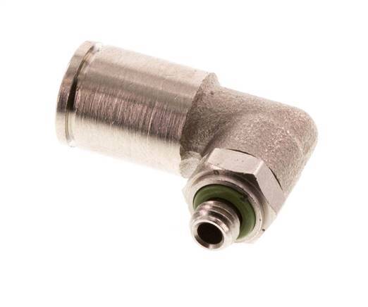 6mm x M 5 90 graden L-verbinding Messing Insteekfitting Buitendraad Draaibaar FKM [2 Stuks]
