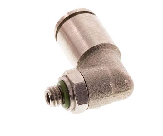 6mm x M 5 90 graden L-verbinding Messing Insteekfitting Buitendraad Draaibaar FKM [2 Stuks]