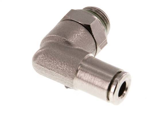 4mm x G1/8'' 90deg Elbow Push-in Fitting with Male Threads Brass FKM Rotatable [2 Pieces]