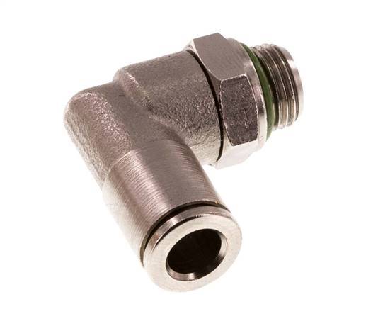 6mm x G1/8'' 90deg Elbow Push-in Fitting with Male Threads Brass FKM Rotatable [2 Pieces]
