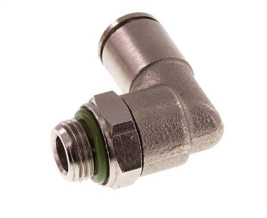 6mm x G1/8'' 90 graden L-verbinding Messing Insteekfitting Buitendraad Draaibaar FKM [2 Stuks]