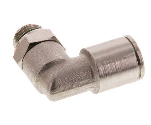 8mm x G1/8'' 90deg Elbow Push-in Fitting with Male Threads Brass FKM Rotatable [2 Pieces]