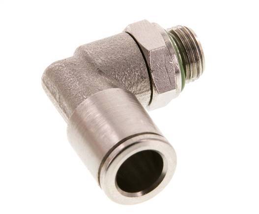 8mm x G1/8'' 90 graden L-verbinding Messing Insteekfitting Buitendraad Draaibaar FKM [2 Stuks]