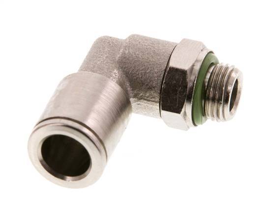 8mm x G1/8'' 90deg Elbow Push-in Fitting with Male Threads Brass FKM Rotatable [2 Pieces]