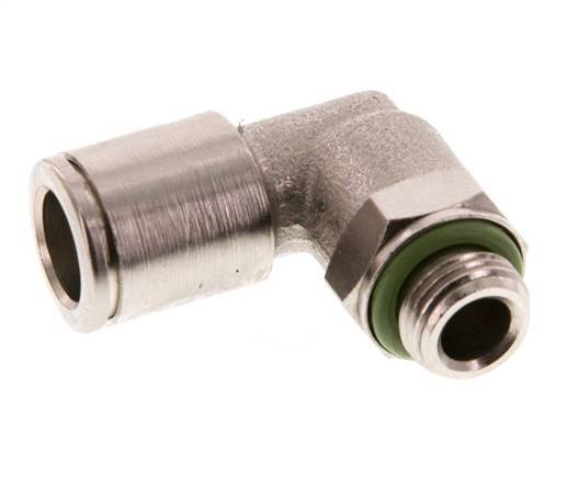 8mm x G1/8'' 90 graden L-verbinding Messing Insteekfitting Buitendraad Draaibaar FKM [2 Stuks]