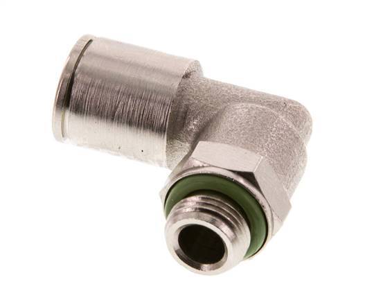 8mm x G1/8'' 90 graden L-verbinding Messing Insteekfitting Buitendraad Draaibaar FKM [2 Stuks]