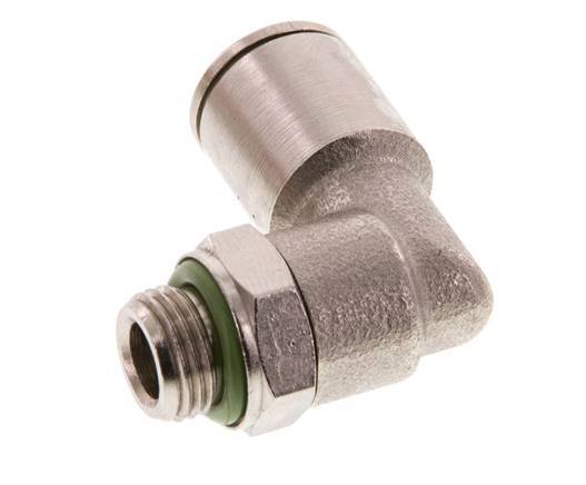 8mm x G1/8'' 90 graden L-verbinding Messing Insteekfitting Buitendraad Draaibaar FKM [2 Stuks]