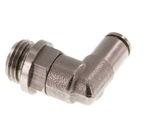 4mm x G1/4'' 90deg Elbow Push-in Fitting with Male Threads Brass FKM Rotatable [2 Pieces]