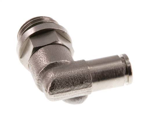 4mm x G1/4'' 90deg Elbow Push-in Fitting with Male Threads Brass FKM Rotatable [2 Pieces]