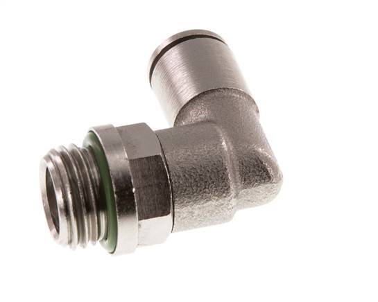 6mm x G1/4'' 90 graden L-verbinding Messing Insteekfitting Buitendraad Draaibaar FKM [2 Stuks]