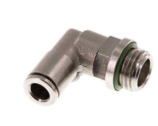 6mm x G1/4'' 90 graden L-verbinding Messing Insteekfitting Buitendraad Draaibaar FKM [2 Stuks]