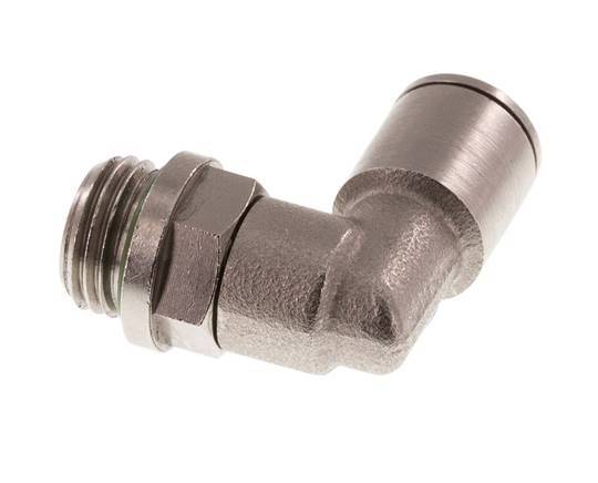 8mm x G1/4'' 90 graden L-verbinding Messing Insteekfitting Buitendraad Draaibaar FKM [2 Stuks]