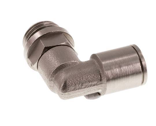 8mm x G1/4'' 90 graden L-verbinding Messing Insteekfitting Buitendraad Draaibaar FKM [2 Stuks]