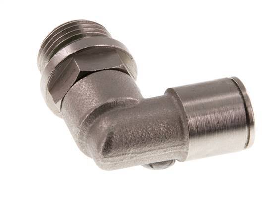10mm x G3/8'' 90 graden L-verbinding Messing Insteekfitting Buitendraad Draaibaar FKM