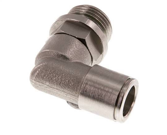 10mm x G3/8'' 90 graden L-verbinding Messing Insteekfitting Buitendraad Draaibaar FKM