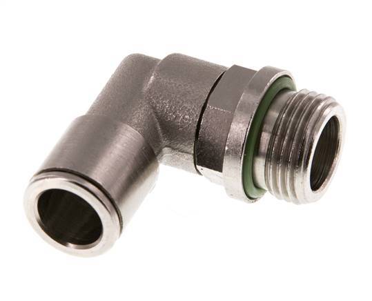 10mm x G3/8'' 90 graden L-verbinding Messing Insteekfitting Buitendraad Draaibaar FKM