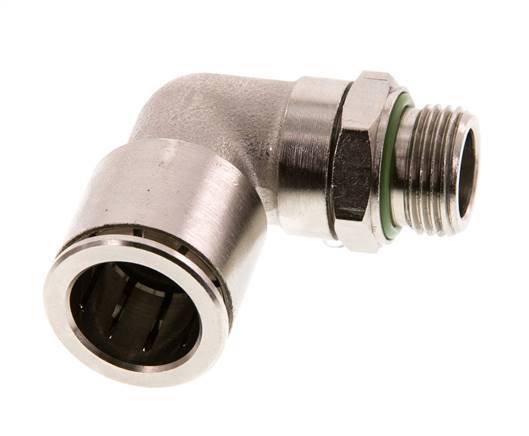 16mm x G3/8'' 90 graden L-verbinding Messing Insteekfitting Buitendraad Draaibaar FKM