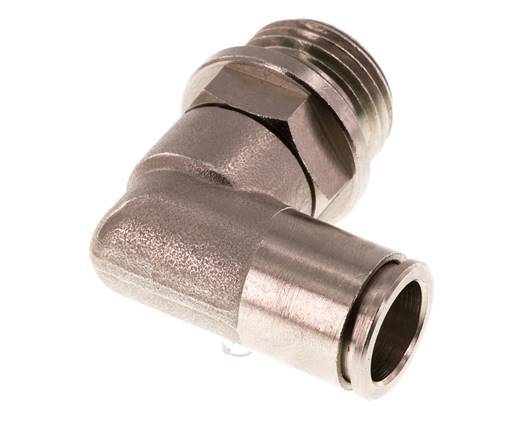 12mm x G1/2'' 90 graden L-verbinding Messing Insteekfitting Buitendraad Draaibaar FKM