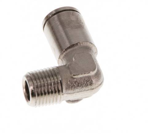 6mm x R1/8'' 90 graden L-verbinding Messing Insteekfitting Buitendraad NBR [2 Stuks]