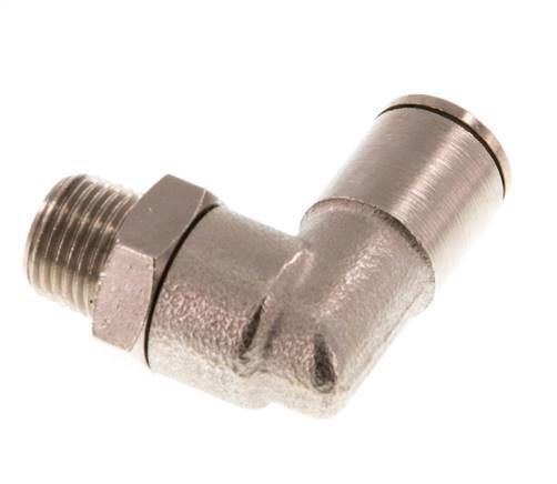 6mm x R1/8'' 90 graden L-verbinding Messing Insteekfitting Buitendraad Draaibaar NBR [2 Stuks]