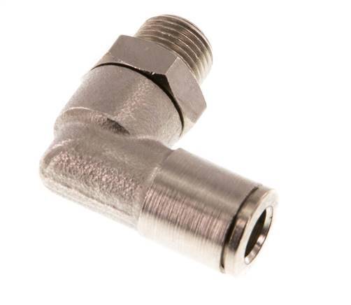 6mm x R1/8'' 90 graden L-verbinding Messing Insteekfitting Buitendraad Draaibaar NBR [2 Stuks]
