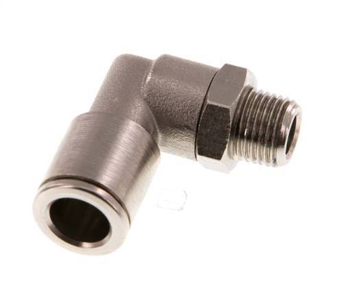 8mm x R1/8'' 90 graden L-verbinding Messing Insteekfitting Buitendraad Draaibaar NBR [2 Stuks]