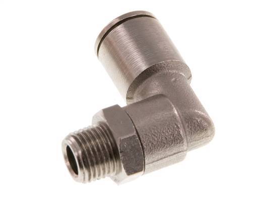 8mm x R1/8'' 90 graden L-verbinding Messing Insteekfitting Buitendraad Draaibaar NBR [2 Stuks]