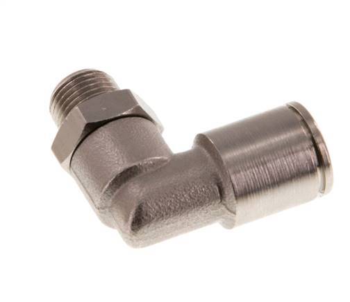 8mm x R1/8'' 90 graden L-verbinding Messing Insteekfitting Buitendraad Draaibaar NBR [2 Stuks]