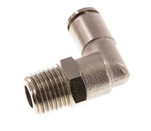 6mm x R1/4'' 90 graden L-verbinding Messing Insteekfitting Buitendraad Draaibaar NBR [2 Stuks]