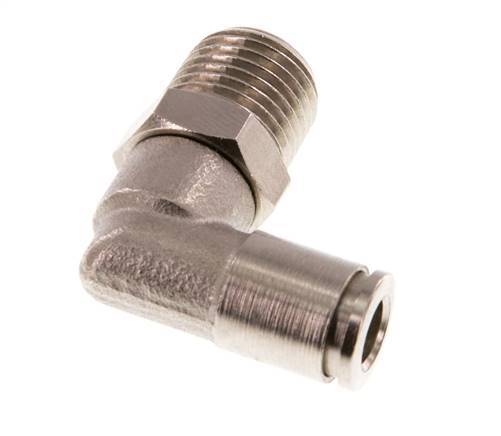 6mm x R1/4'' 90 graden L-verbinding Messing Insteekfitting Buitendraad Draaibaar NBR [2 Stuks]