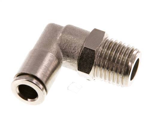 6mm x R1/4'' 90 graden L-verbinding Messing Insteekfitting Buitendraad Draaibaar NBR [2 Stuks]