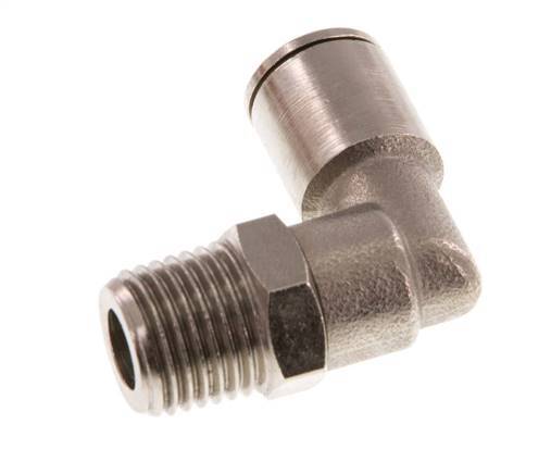 8mm x R1/4'' 90 graden L-verbinding Messing Insteekfitting Buitendraad Draaibaar NBR [2 Stuks]