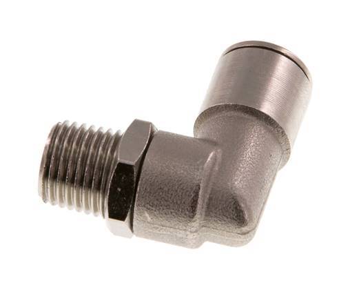 10mm x R1/4'' 90 graden L-verbinding Messing Insteekfitting Buitendraad Draaibaar NBR [2 Stuks]