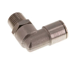 10mm x R1/4'' 90 graden L-verbinding Messing Insteekfitting Buitendraad Draaibaar NBR [2 Stuks]
