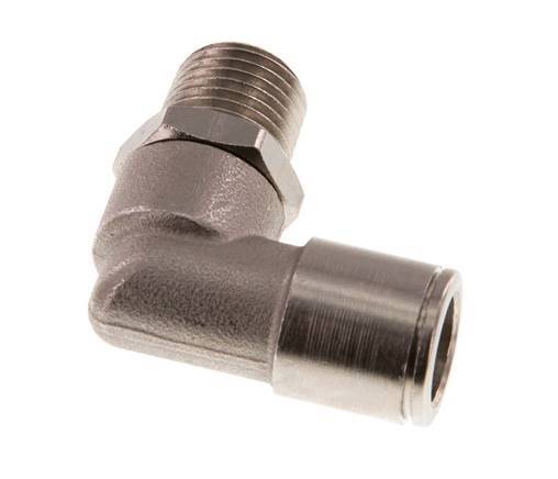 10mm x R1/4'' 90 graden L-verbinding Messing Insteekfitting Buitendraad Draaibaar NBR [2 Stuks]