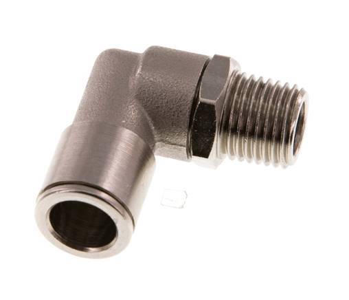 10mm x R1/4'' 90 graden L-verbinding Messing Insteekfitting Buitendraad Draaibaar NBR [2 Stuks]