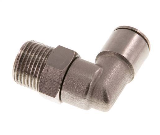 10mm x R3/8'' 90 graden L-verbinding Messing Insteekfitting Buitendraad Draaibaar NBR