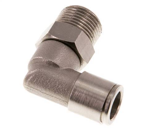 10mm x R3/8'' 90 graden L-verbinding Messing Insteekfitting Buitendraad Draaibaar NBR