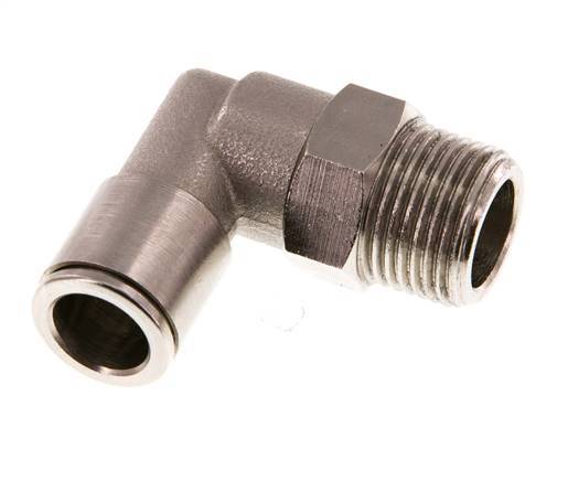 10mm x R3/8'' 90 graden L-verbinding Messing Insteekfitting Buitendraad Draaibaar NBR