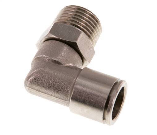 14mm x R1/2'' 90 graden L-verbinding Messing Insteekfitting Buitendraad Draaibaar NBR