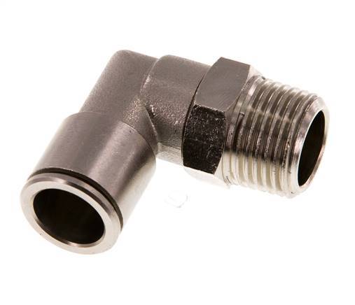 14mm x R1/2'' 90 graden L-verbinding Messing Insteekfitting Buitendraad Draaibaar NBR