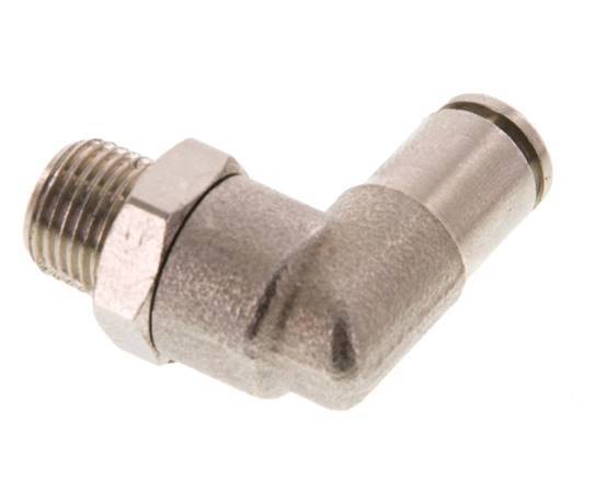 4mm x R1/8'' 90 graden L-verbinding Messing Insteekfitting Buitendraad Draaibaar FKM [2 Stuks]