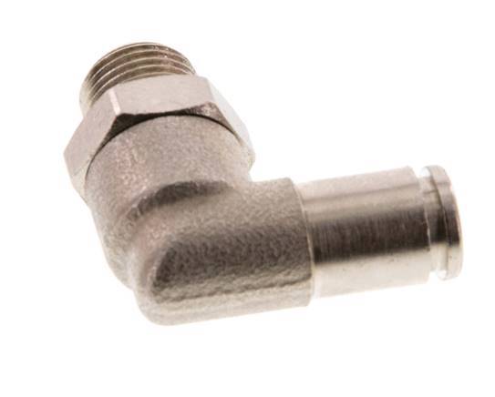 4mm x R1/8'' 90deg Elbow Push-in Fitting with Male Threads Brass FKM Rotatable [2 Pieces]