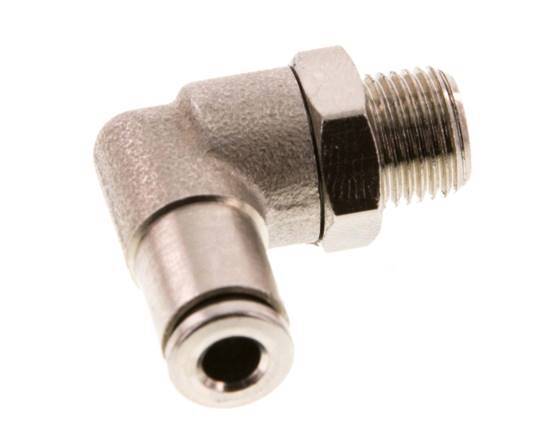 4mm x R1/8'' 90 graden L-verbinding Messing Insteekfitting Buitendraad Draaibaar FKM [2 Stuks]