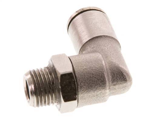 6mm x R1/8'' 90 graden L-verbinding Messing Insteekfitting Buitendraad Draaibaar FKM [2 Stuks]